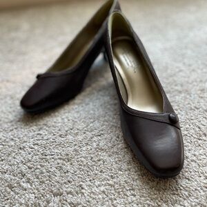 Soft Style (by Hush Puppies) Brown Kitten-Heel Pumps